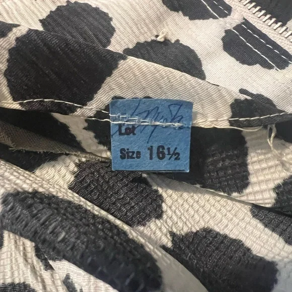 Vintage 1960 Black White Dress w/ Built in Tassel Scarf Rear Zipper Dress 16 1/2 - Picture 3 of 6